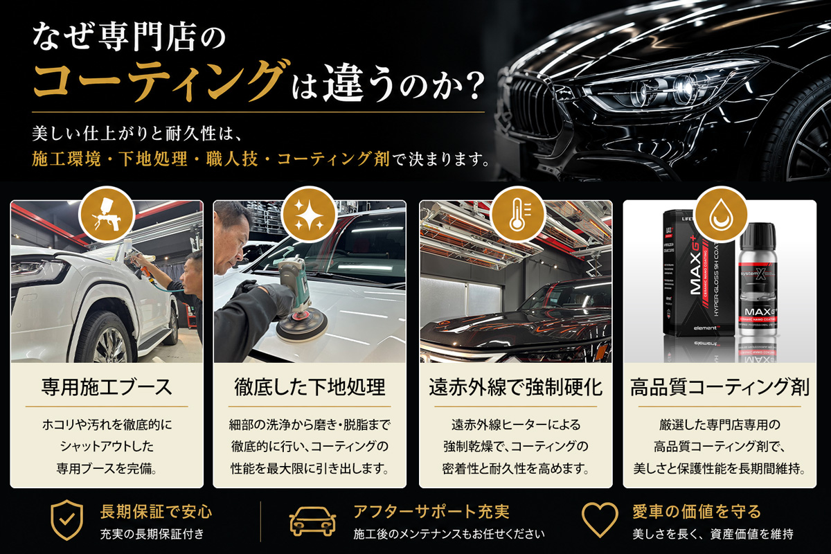 専門店のコーティングの違い