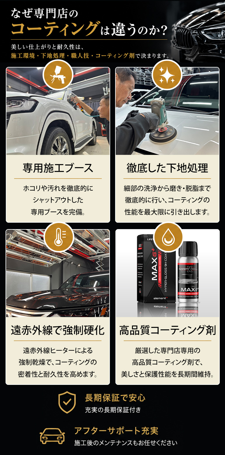 専門店のコーティングの違い