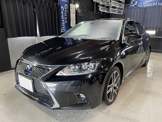 レクサス LEXUS ＣＴ ガラスコーテイング施工。香川県 丸亀市からご来店