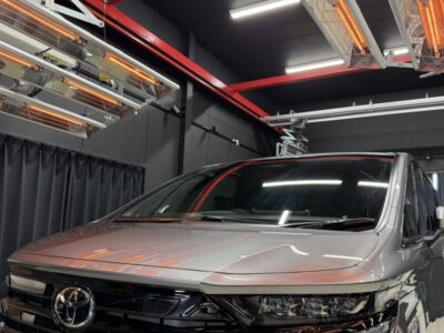 コーティング後に熱乾燥させている様子