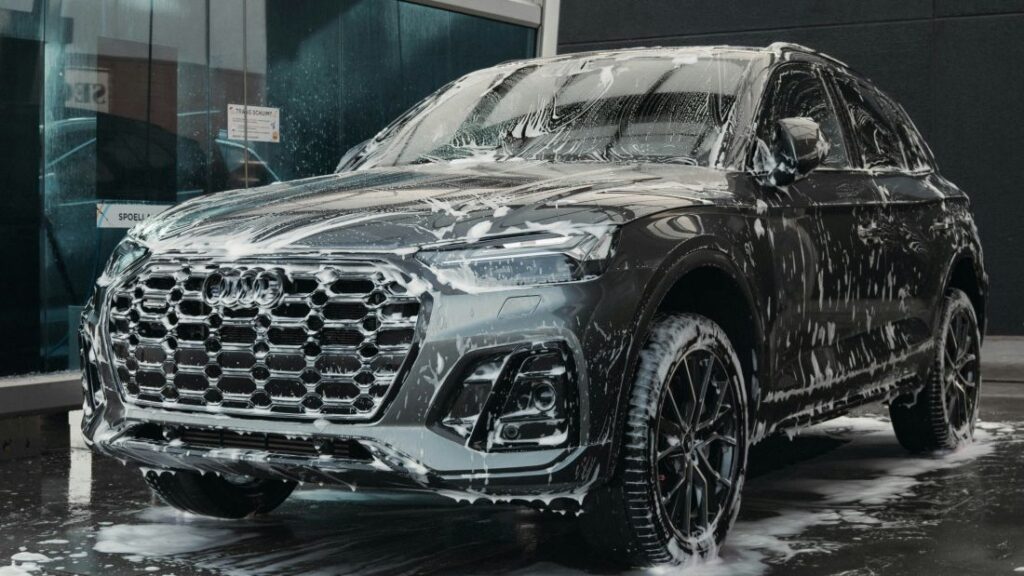 洗車している様子