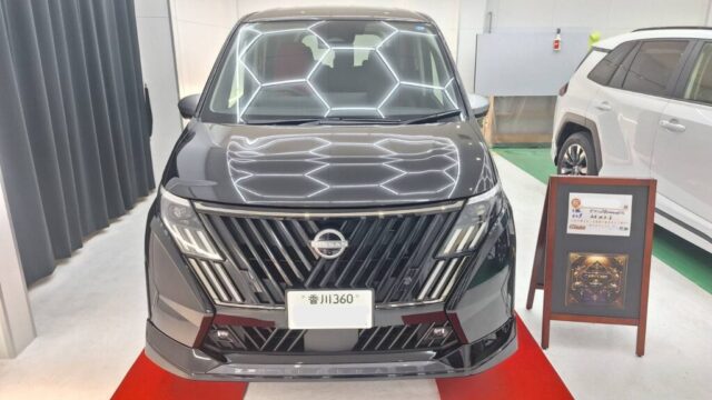 日産セレナにセラミックコーティングsystemXDiamondSS、ホイールコート施工
