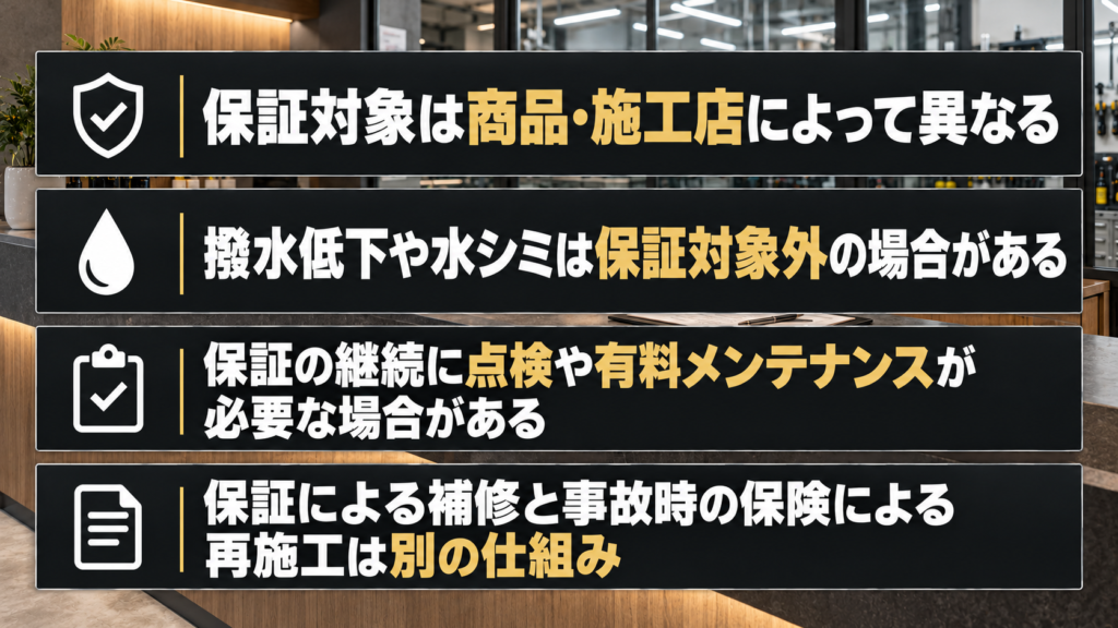 コーティングの保証期間・保証内容を理解するうえでの注意点